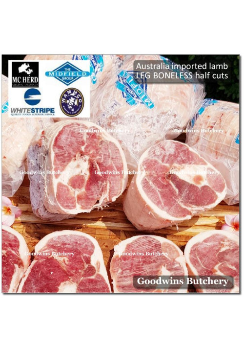 Lamb LEG BONELESS frozen HALF CUT 1.8 kg/pc (price/kg) any brand in stock Australia Midfield Wammco WhiteStripe McHerd